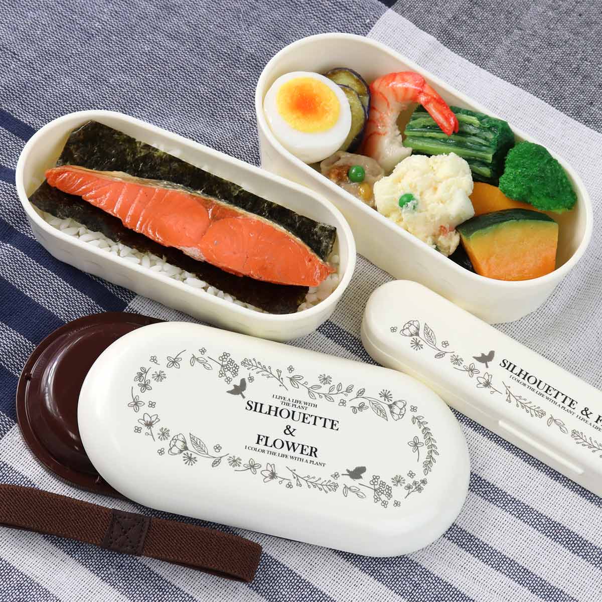 ナカノ 弁当箱 Potter 2段ランチボックス 640ml シルエットフラワー