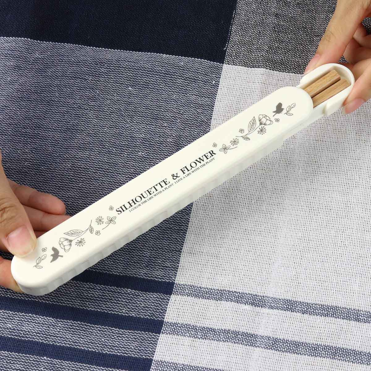 ナカノ Potter 箸箱セット 19.5cm シルエットフラワー （ 箸 箸箱 お箸