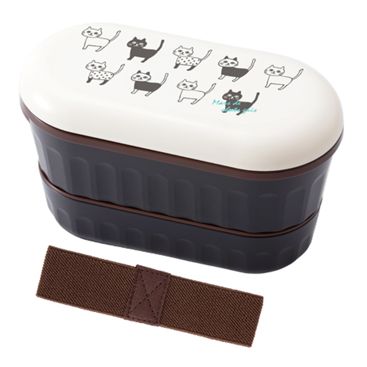 【税込?送料無料】 ナカノ 弁当箱 Potter 2段ランチボックス 640ml ネコ （ お弁当 弁当箱・水筒