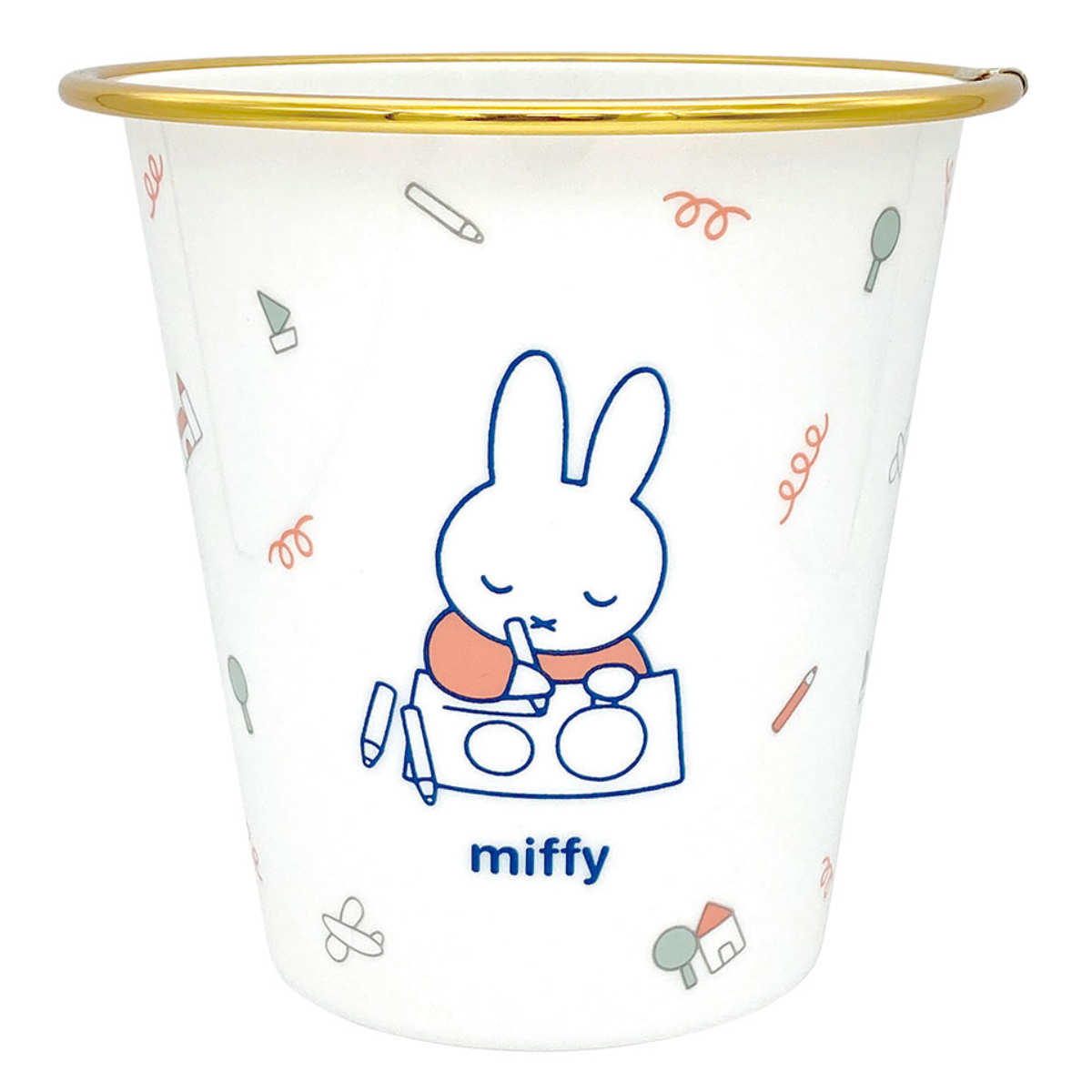 ゴミ箱 ミッフィー お絵かき 高さ13.5cm （ ごみ箱 卓上 ふたなし 広口