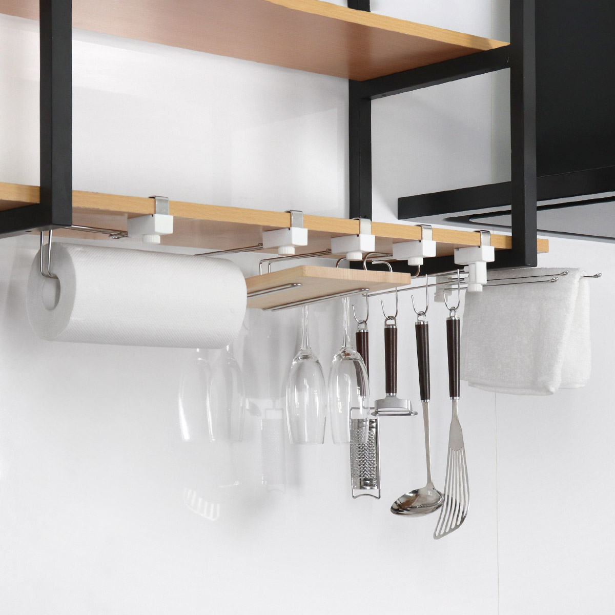 ワイングラスホルダー 吊戸下はさみ用ワイングラスホルダー （ 吊戸棚