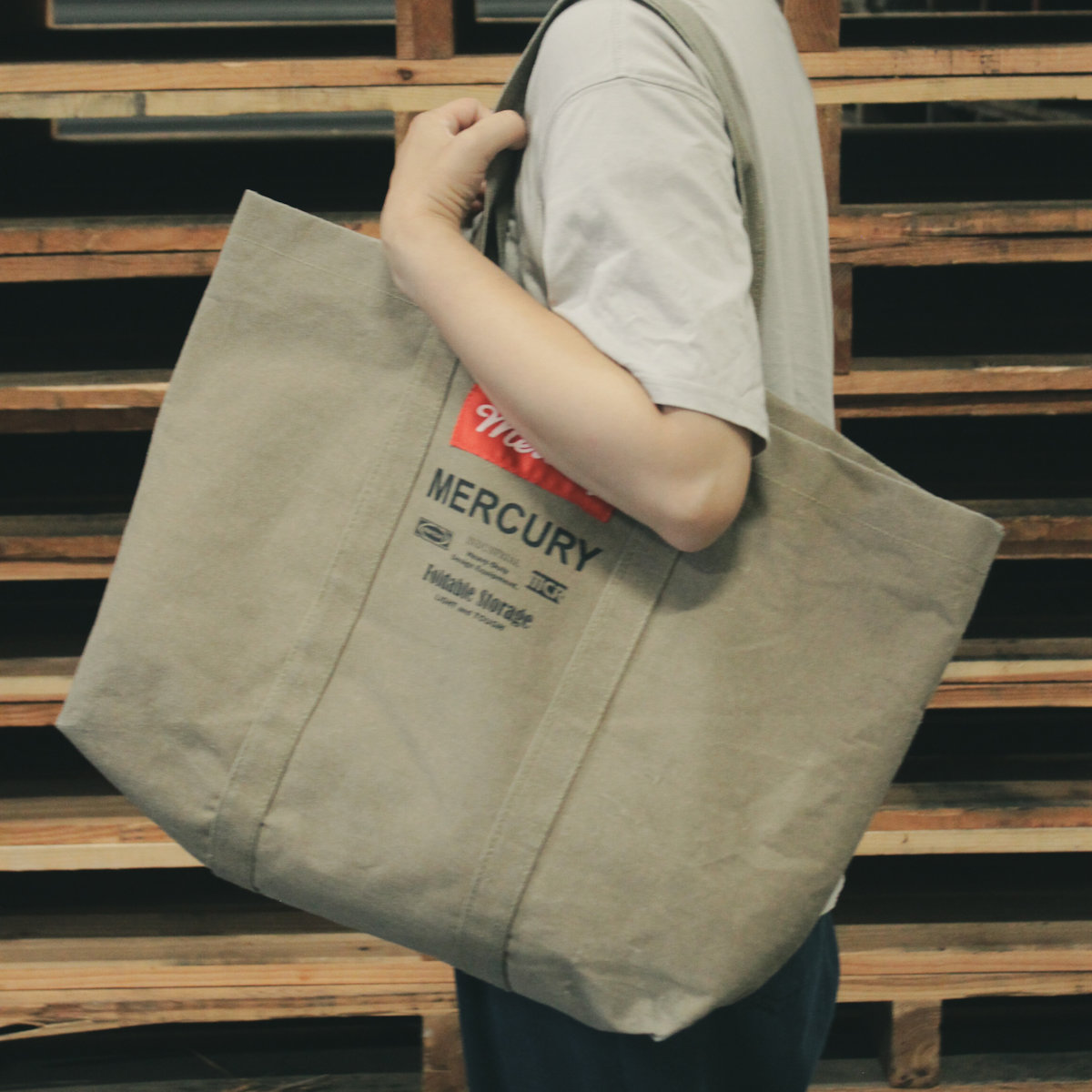 キャンバストートバッグ 幅59×奥行15×高さ55cm グローセリートート