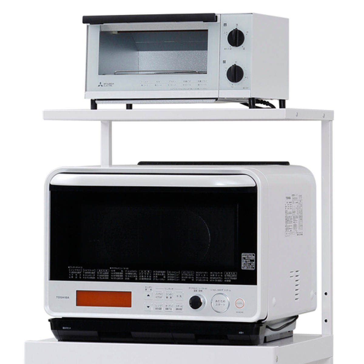 レンジラック ファインキッチン 幅56.5cm 米収納12kg 上棚付き （ 日本