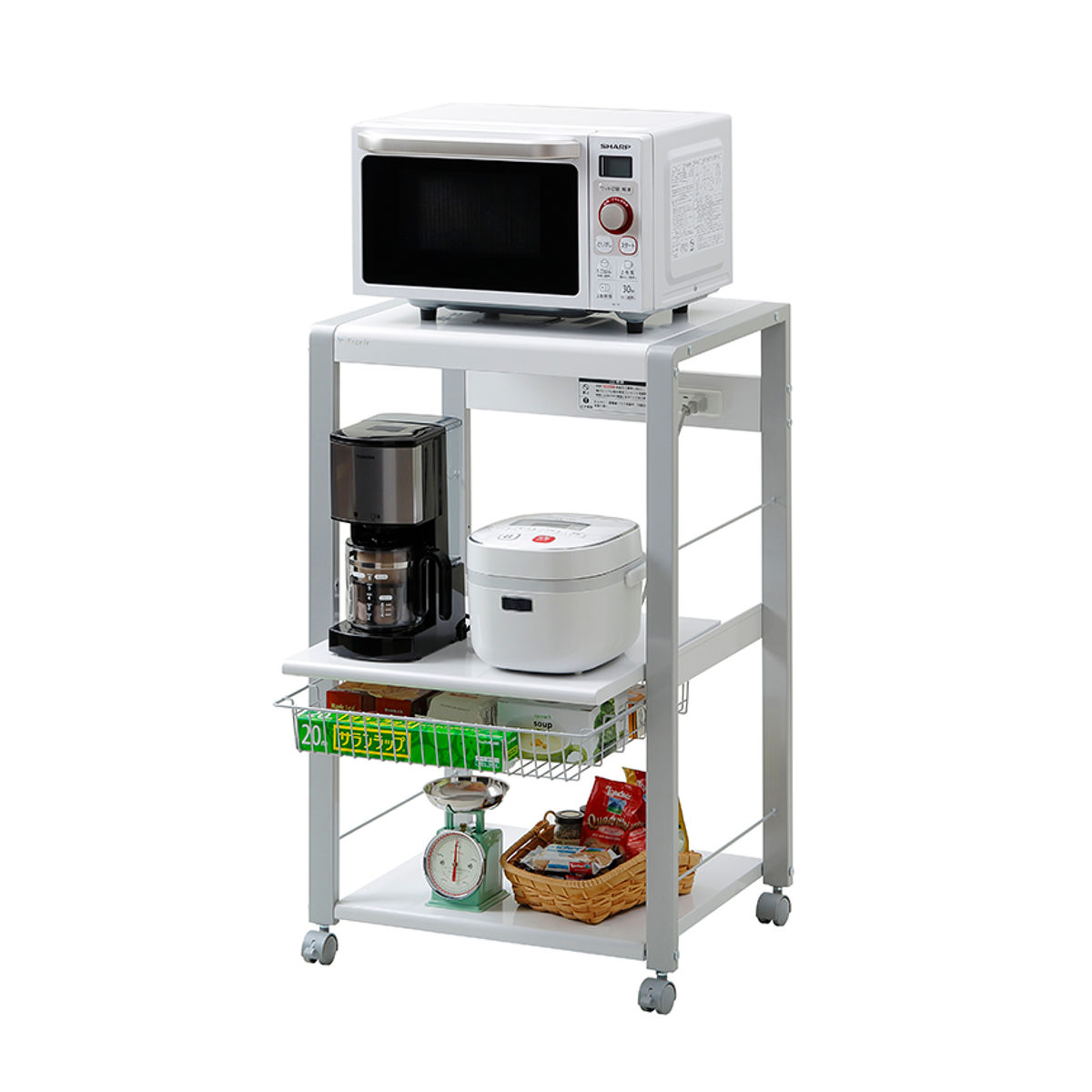 オープンラック ロータイプ 幅56.5cm 3段 フローリエ （ 家電ラック