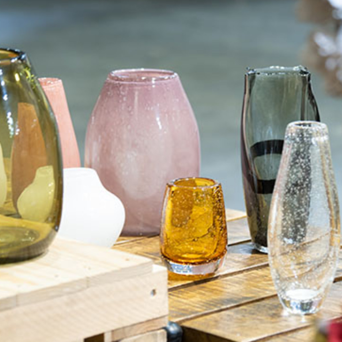 花瓶 DGボトルベース 直径15×高さ15cm フォレストグリーン ガラス 