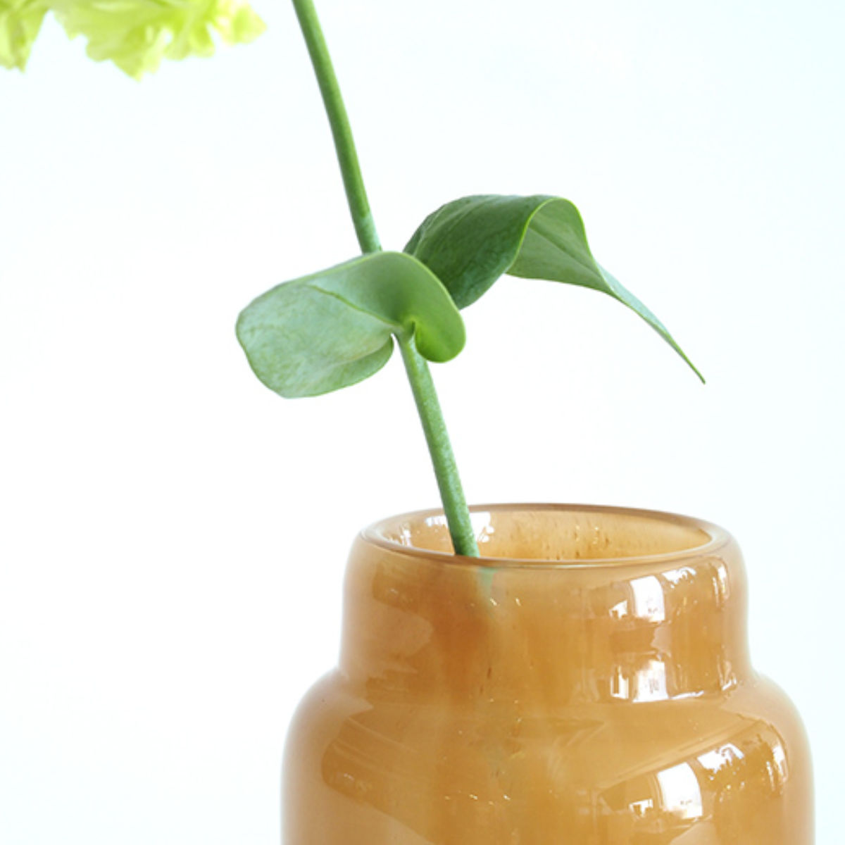 花瓶 DGボトルベース 直径7.5×高さ12cm ホワイトブラウン ガラス