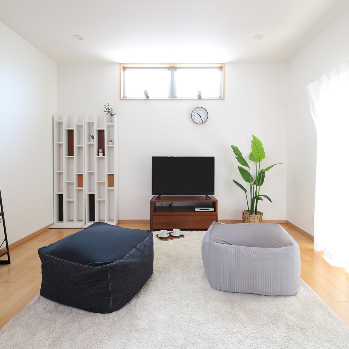 ビーズクッション Lサイズ キューブチェア ヒッコリー （ ビッグ 特大