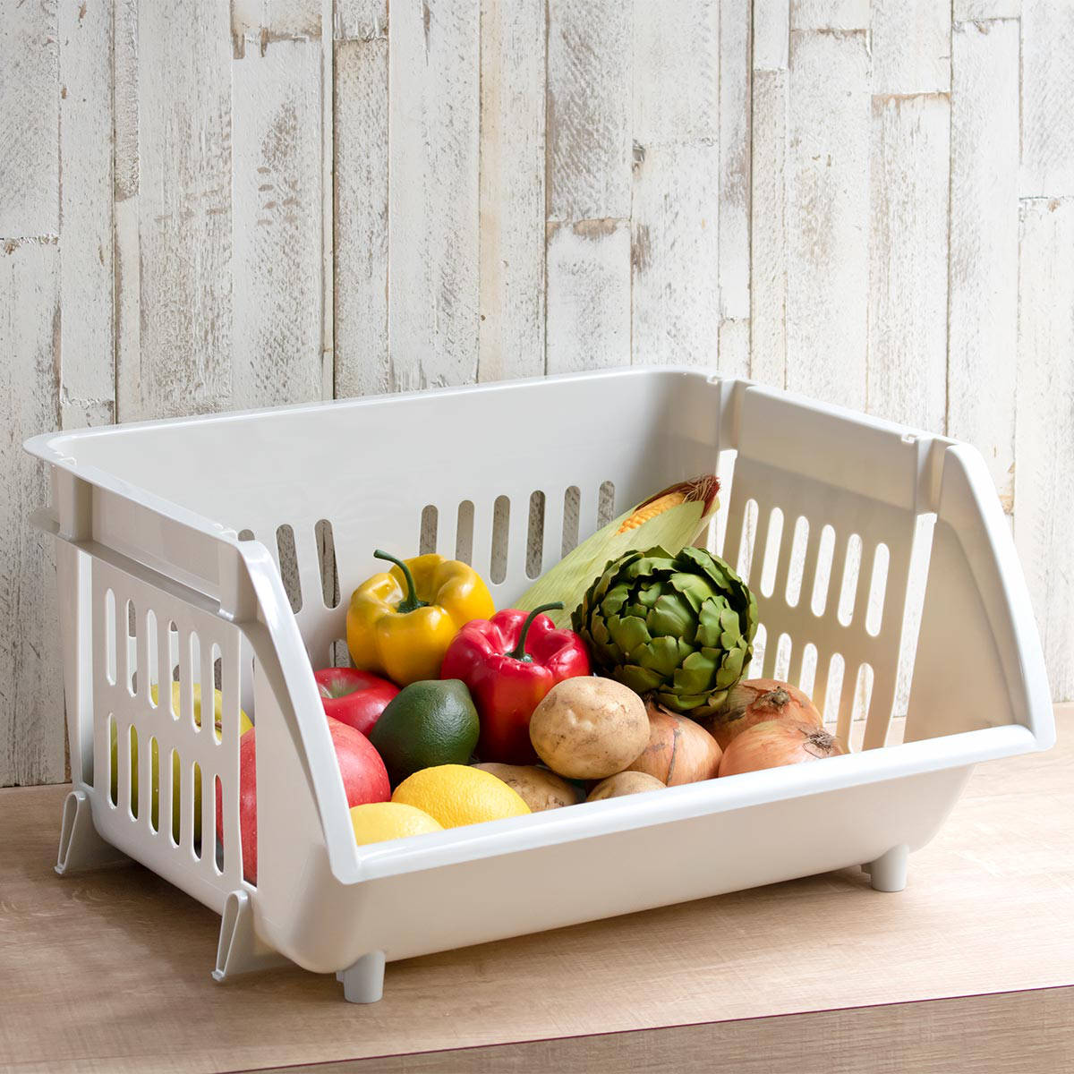 平和工業 収納バスケット 積み重ねバスケット （ バスケット 収納 幅44