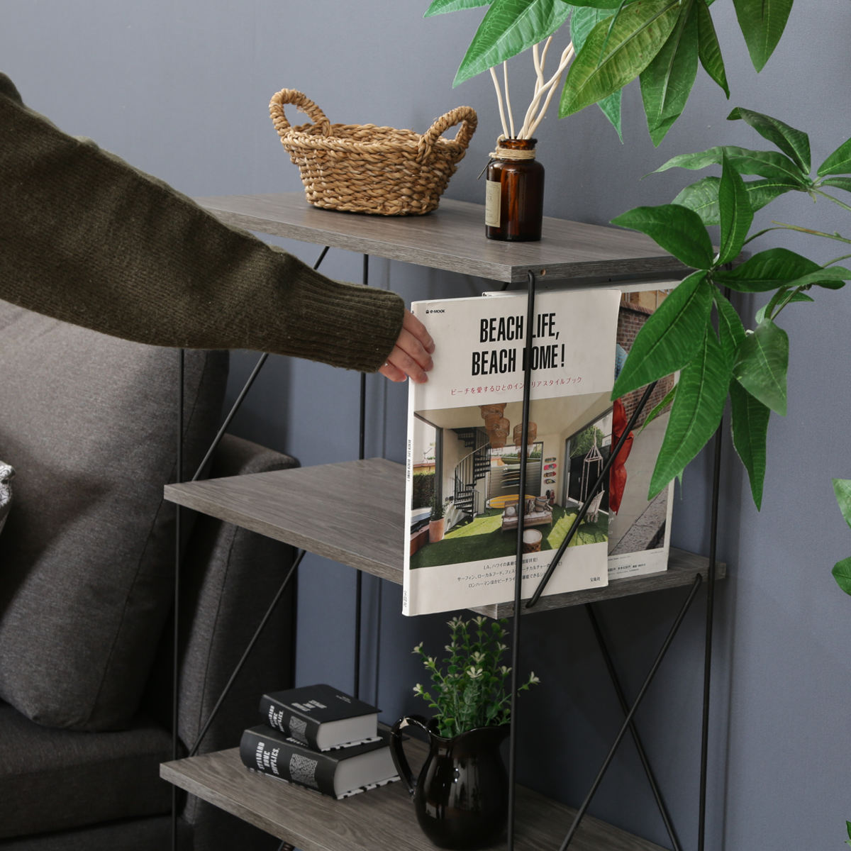 オープンラック 幅62cm 4段 簡単組み立て ワイヤーラック EZBO （ 工具不要 シェルフ ラック 棚 収納 ディスプレイラック 飾り棚 ） | 不二貿易 | 17