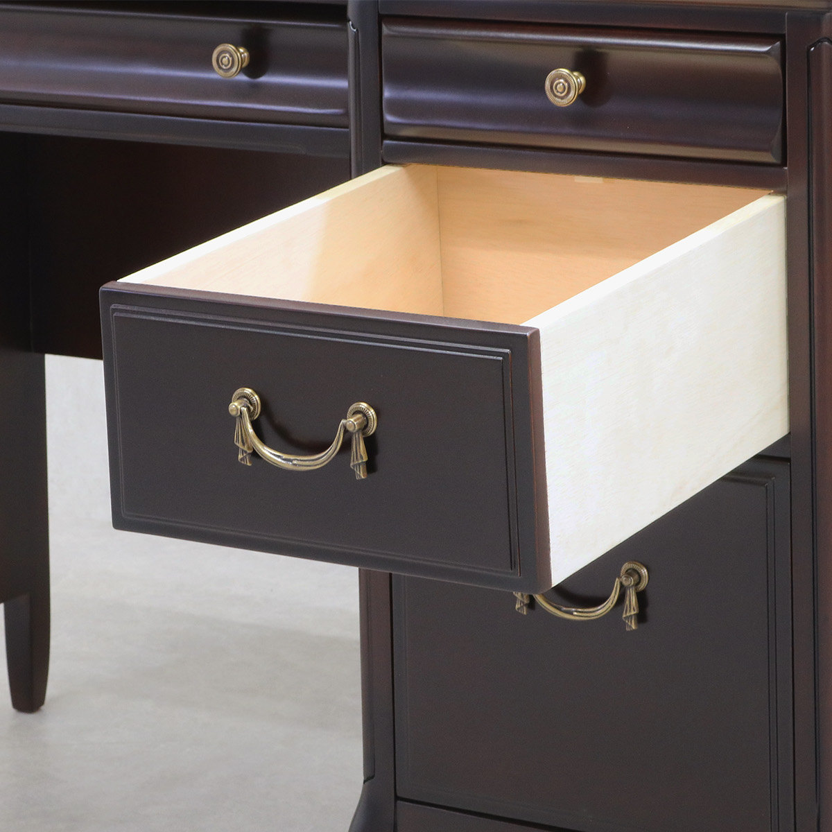 東海家具工業 デスク ミラーナ 幅100cm 木製 猫脚 コンセント （ 机