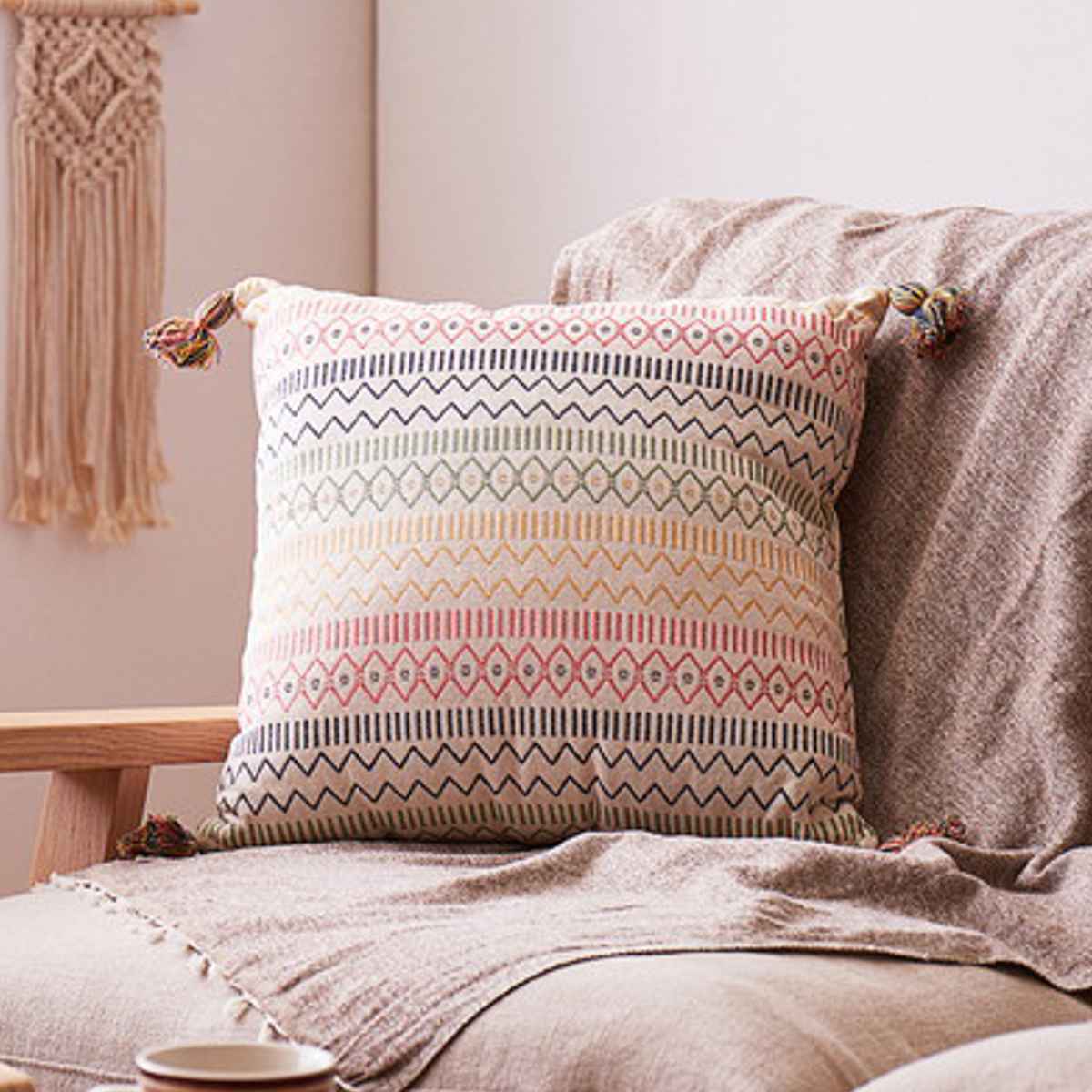 HAGiHARA（萩原） クッション インド綿背当てクッション ハシーナ 45