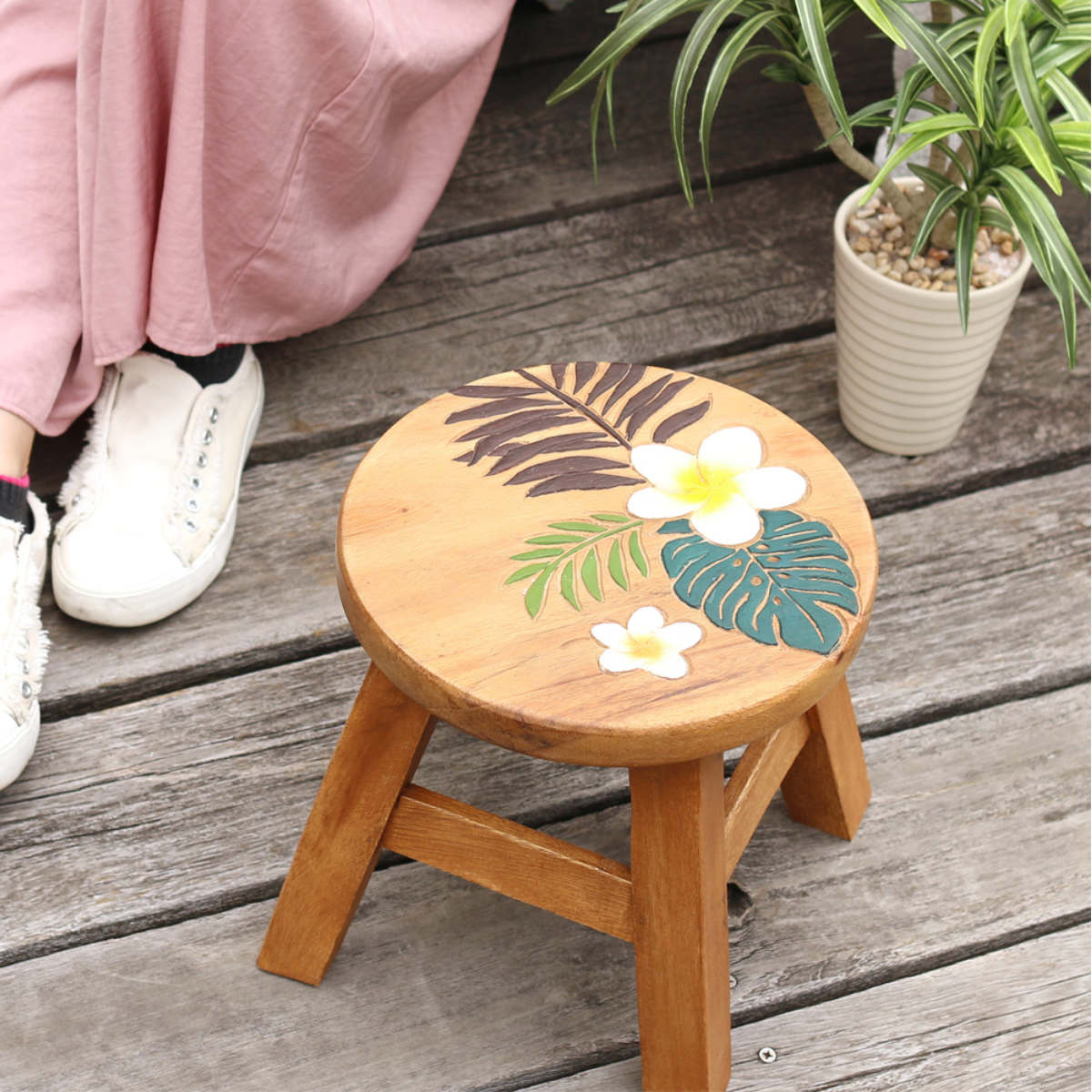 木製円形スツール 2脚セット 花台 楽天市場】\オトクなクーポン/フラワースタンド 花台 丸