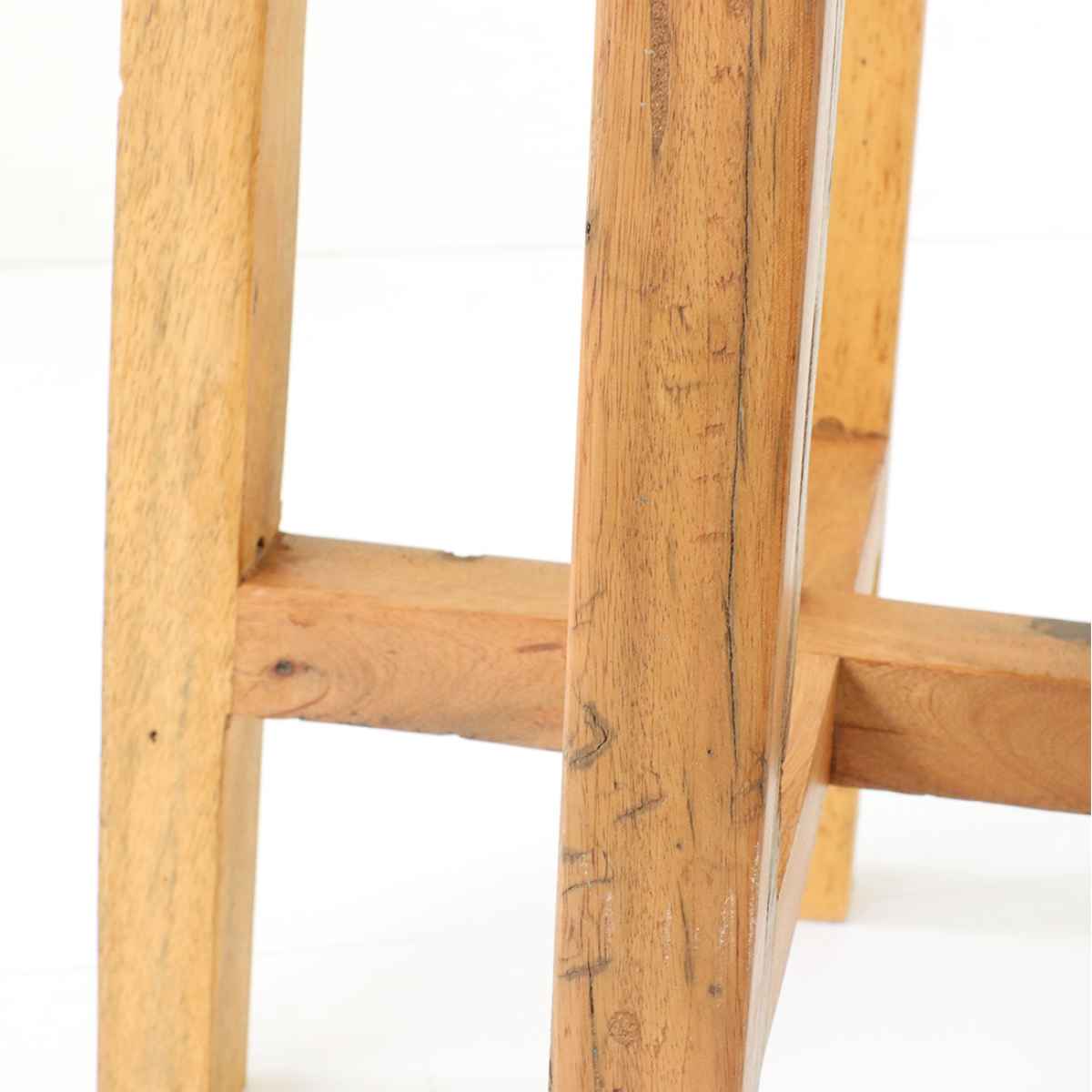 ラウンドハイスツール ボート古材 高さ70cm 木製 （ ハイスツール