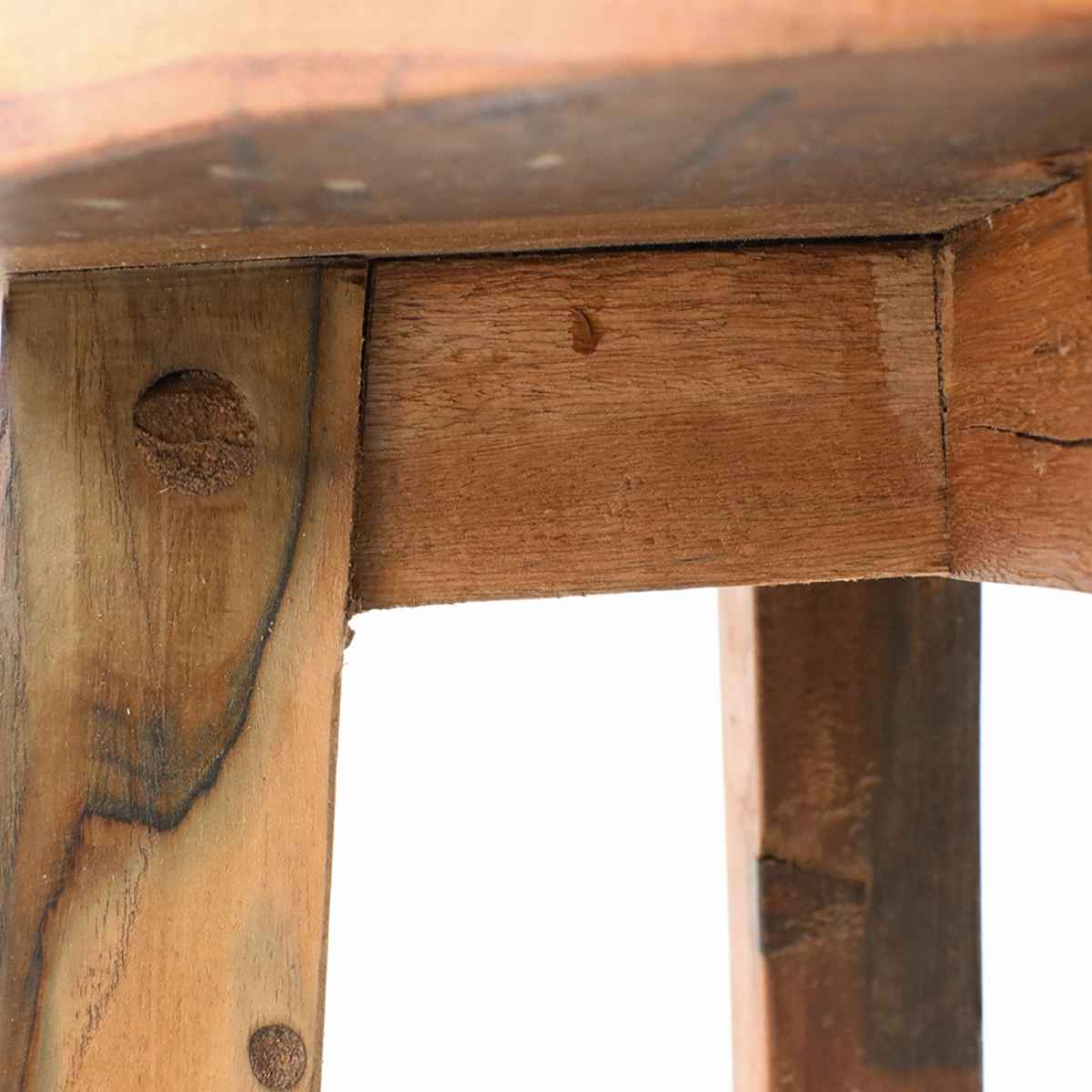 ラウンドスツール ボート古材 高さ50cm 木製 （ スツール イス 丸椅子