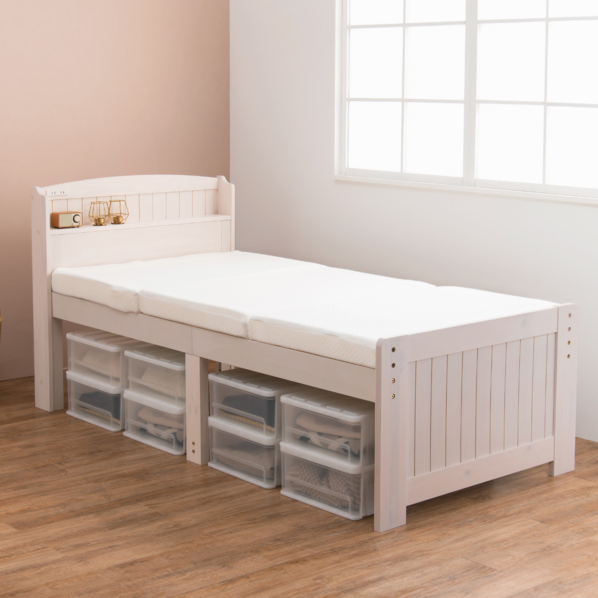 HAGiHARA（萩原） すのこベッド シングルミドル 高さ調節 3段階 すのこ