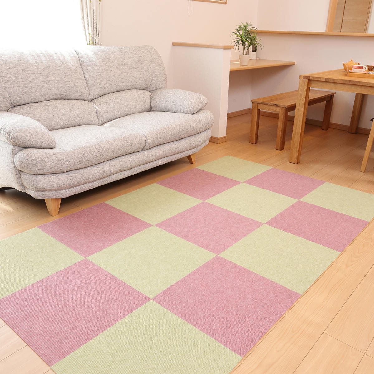 ワタナベ工業 タイルカーペット 吸着ぴたマット ループ 4枚組 45×45cm