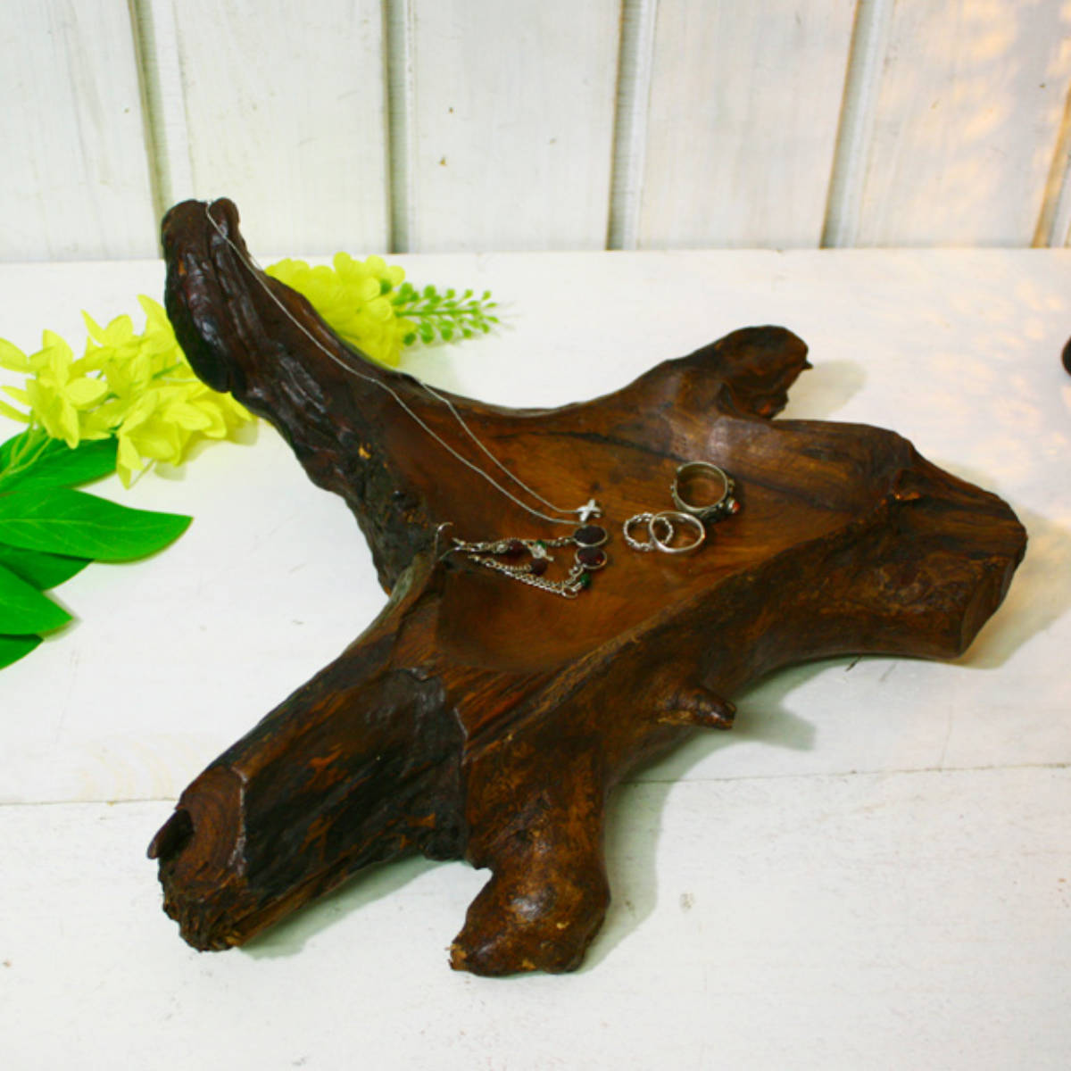 アクセサリートレー チークの根っこトレイ 木製 （ 小物入れ トレー