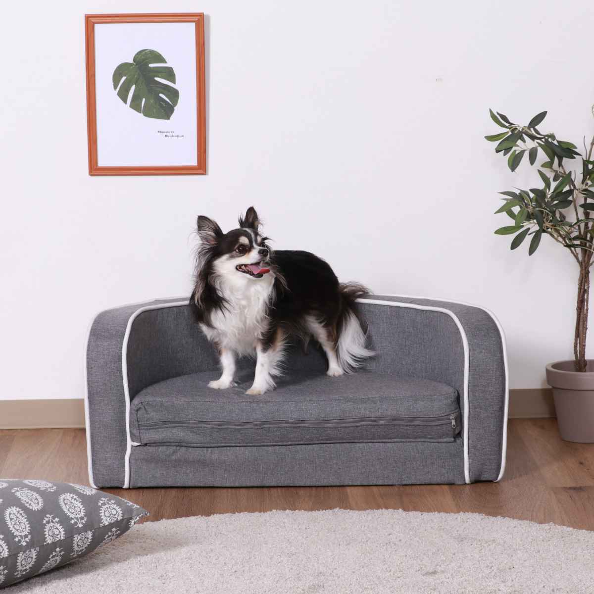 不二貿易（Fuji Boeki） ペットソファ 幅75.5cm クッション 折りたたみ