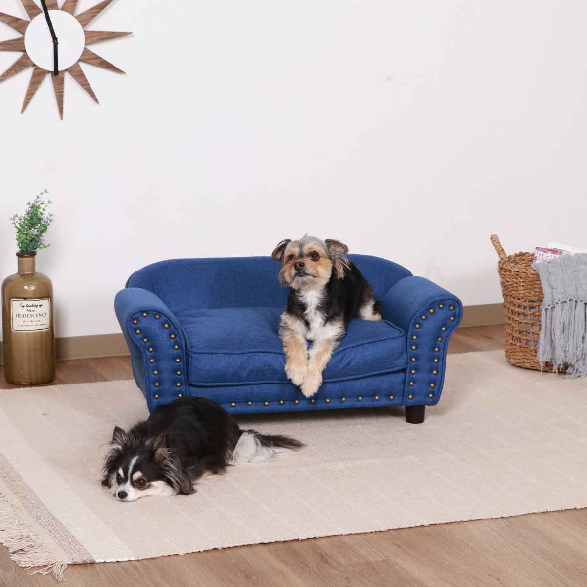 ペットソファ 幅74cm チェスターフィールド風 （ ペットベッド 犬 猫 ペット家具 ペット用 ベッド ソファー ）の画像