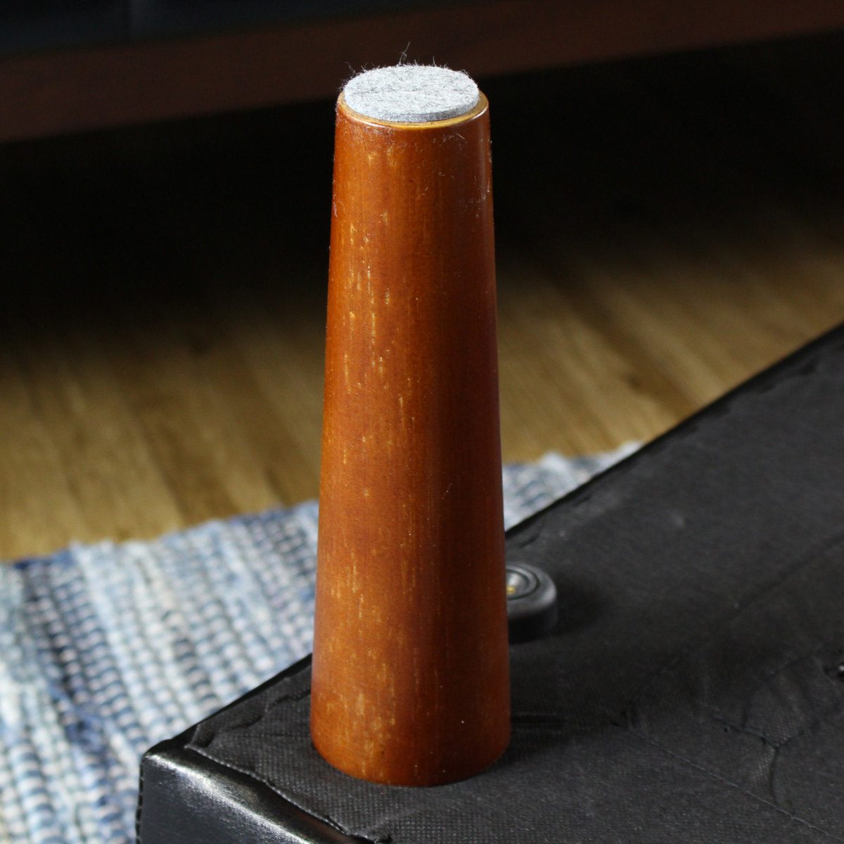 岩附 オットマン 高さ40cm レザー調 木製 （ チェア スツール 1人掛け