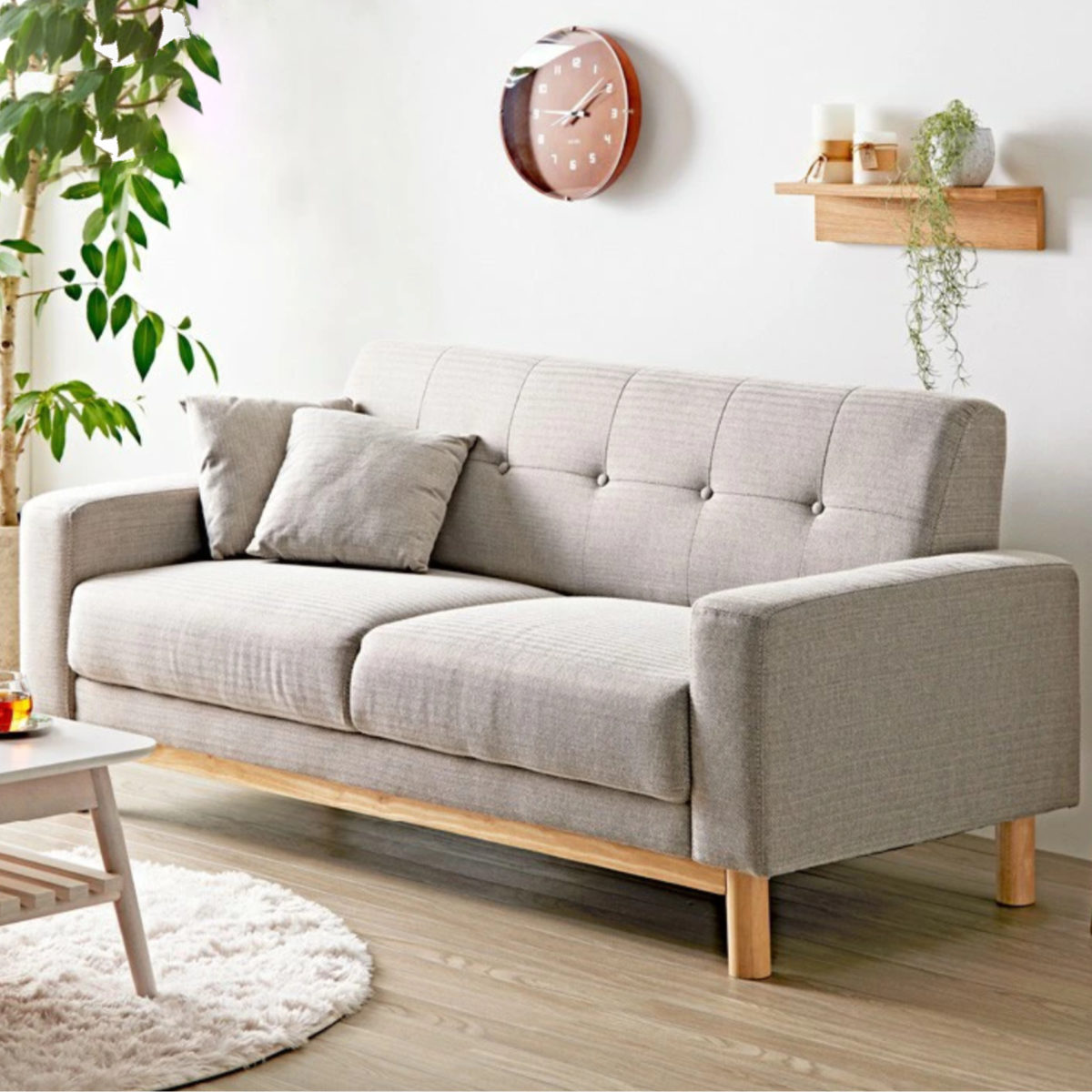 (引き取り限定)ファブリック　2.5人掛けソファ 岩附 ソファ 2.5人掛け 幅160cm 木製 ファブリック （ ソファー