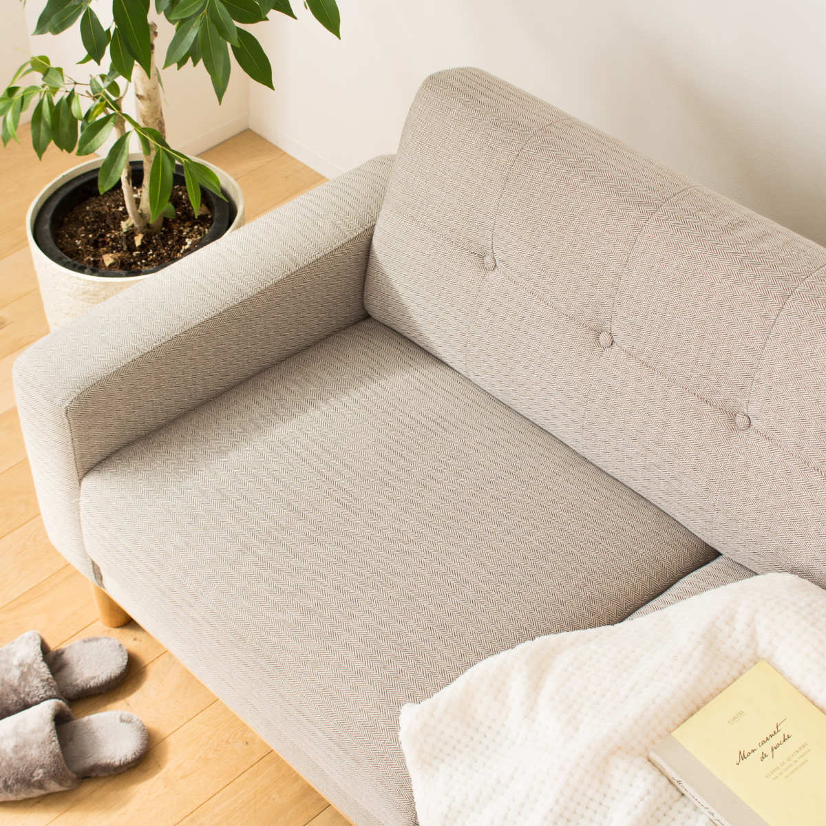 岩附 ソファ 2.5人掛け 幅160cm 木製 ファブリック （ ソファー