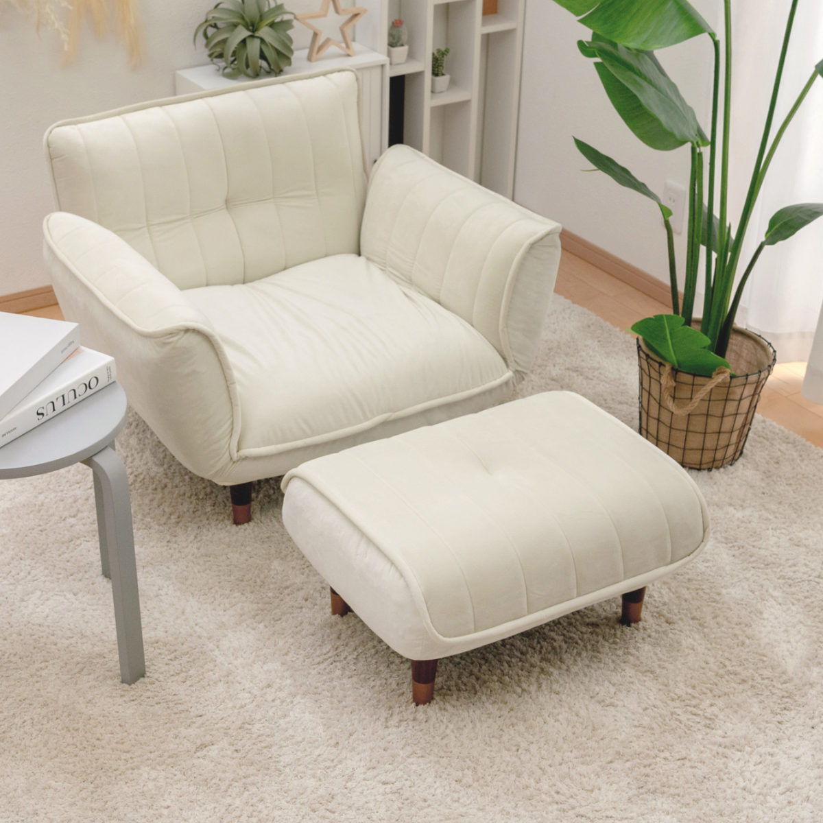 セルタン オットマン 高さ31cm ベロア スツール （ チェア 足置き