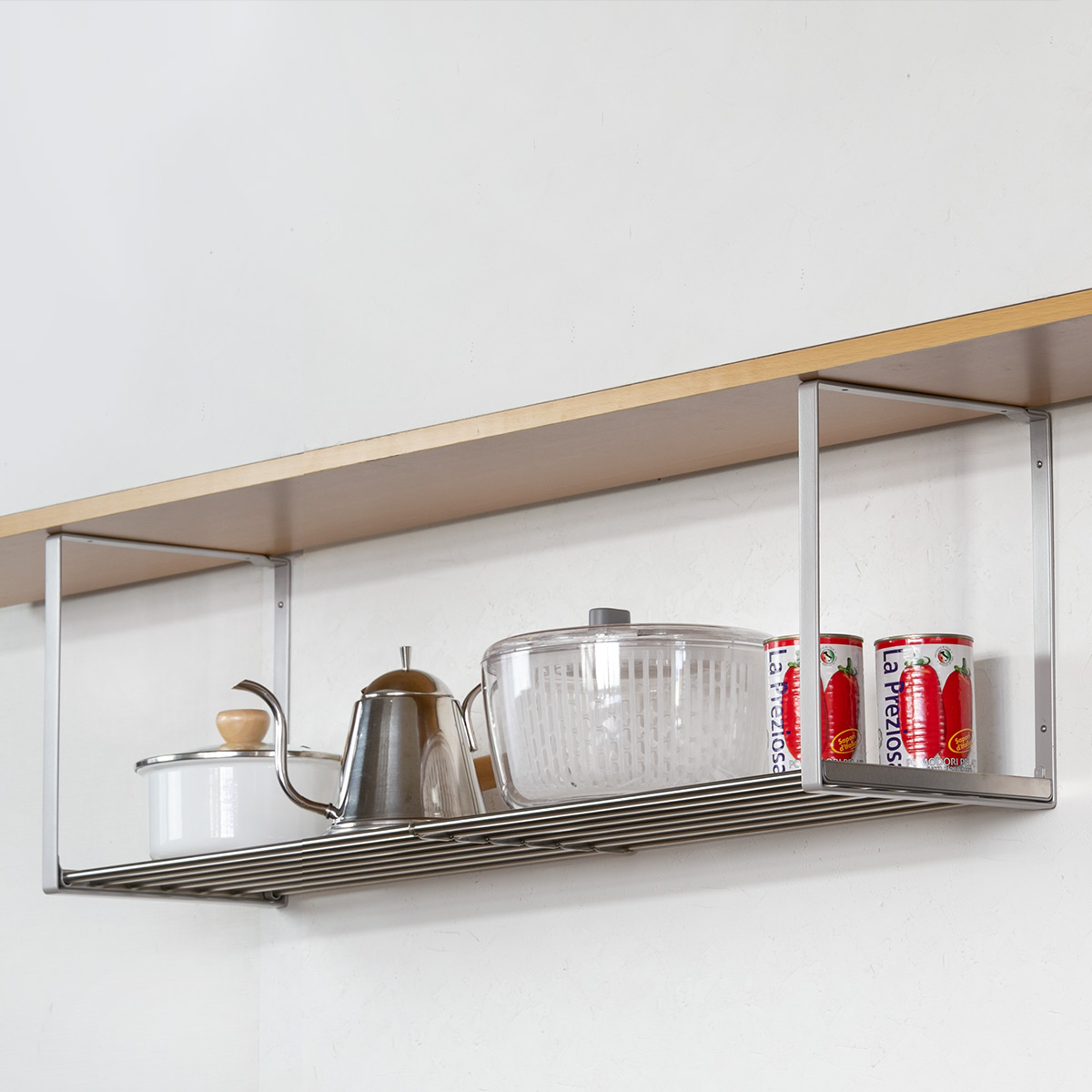 吊戸棚収納 パイプ棚S 1段 幅90cm 水切棚シリーズ ネジ止めタイプ