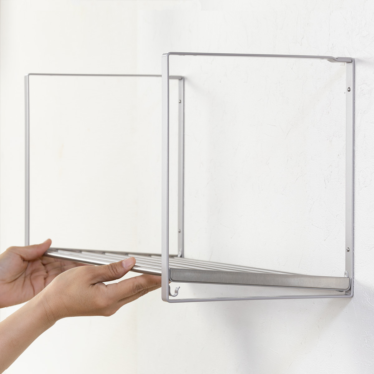 吊戸棚収納 パイプ棚A 1段 幅60cm 水切棚シリーズ ネジ止めタイプ