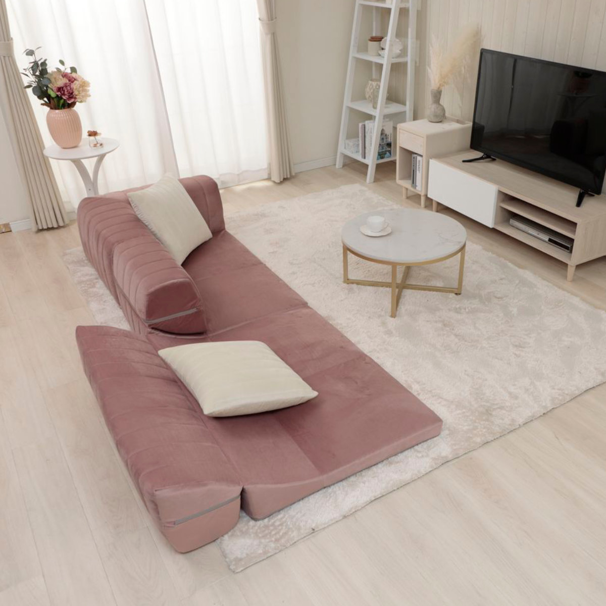 【送料無料】【3点セット】2人掛けソファ コーナー ベロア 天然木 オットマン セルタン コーナーソファ 3点セット ベロア （ ローソファ フロア