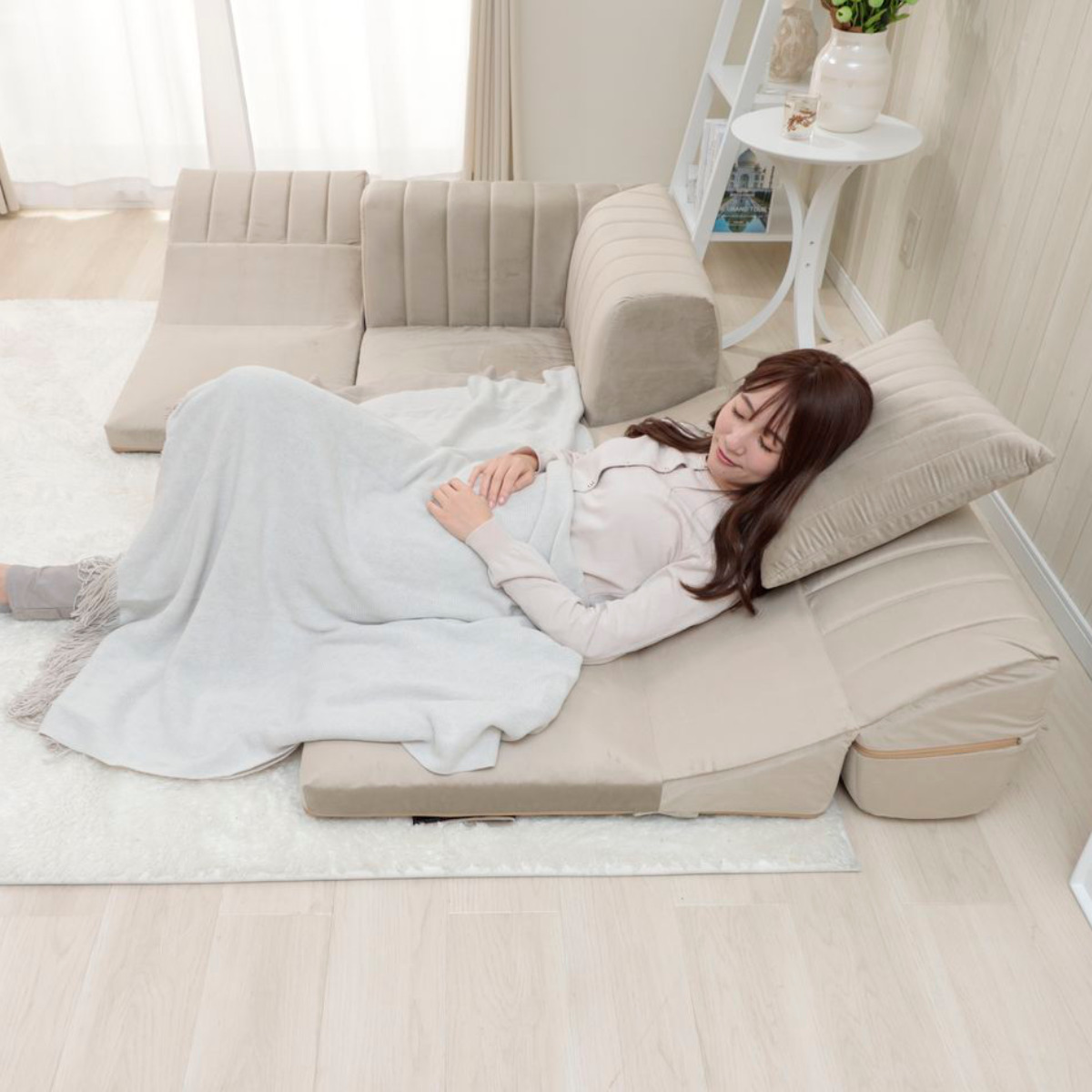 セルタン コーナーソファ 3点セット ベロア （ ローソファ フロア