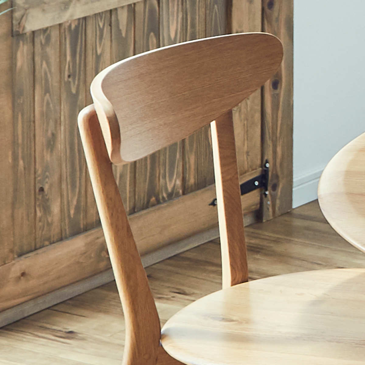 ダイニングチェア 2脚セット 座面高43cm ナチュラル 木製 （ 開