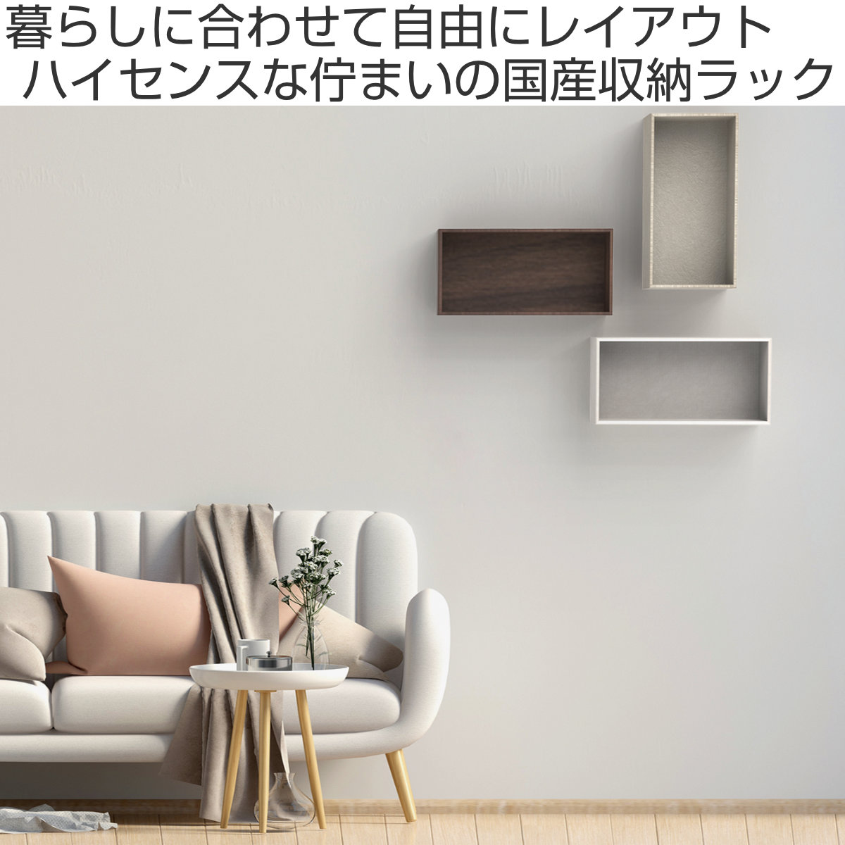 壁面収納ボックス ハーフ浅型 縦 ブイティス 幅19.6cm （ V-TISS