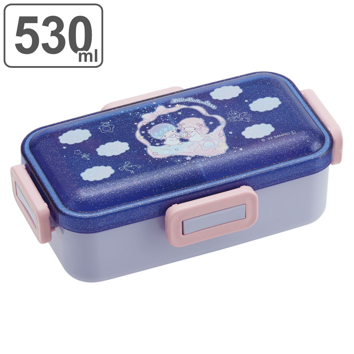リトルツインスターズ 弁当箱 1段 530ml 抗菌 ふわっと 夜空とネムリン