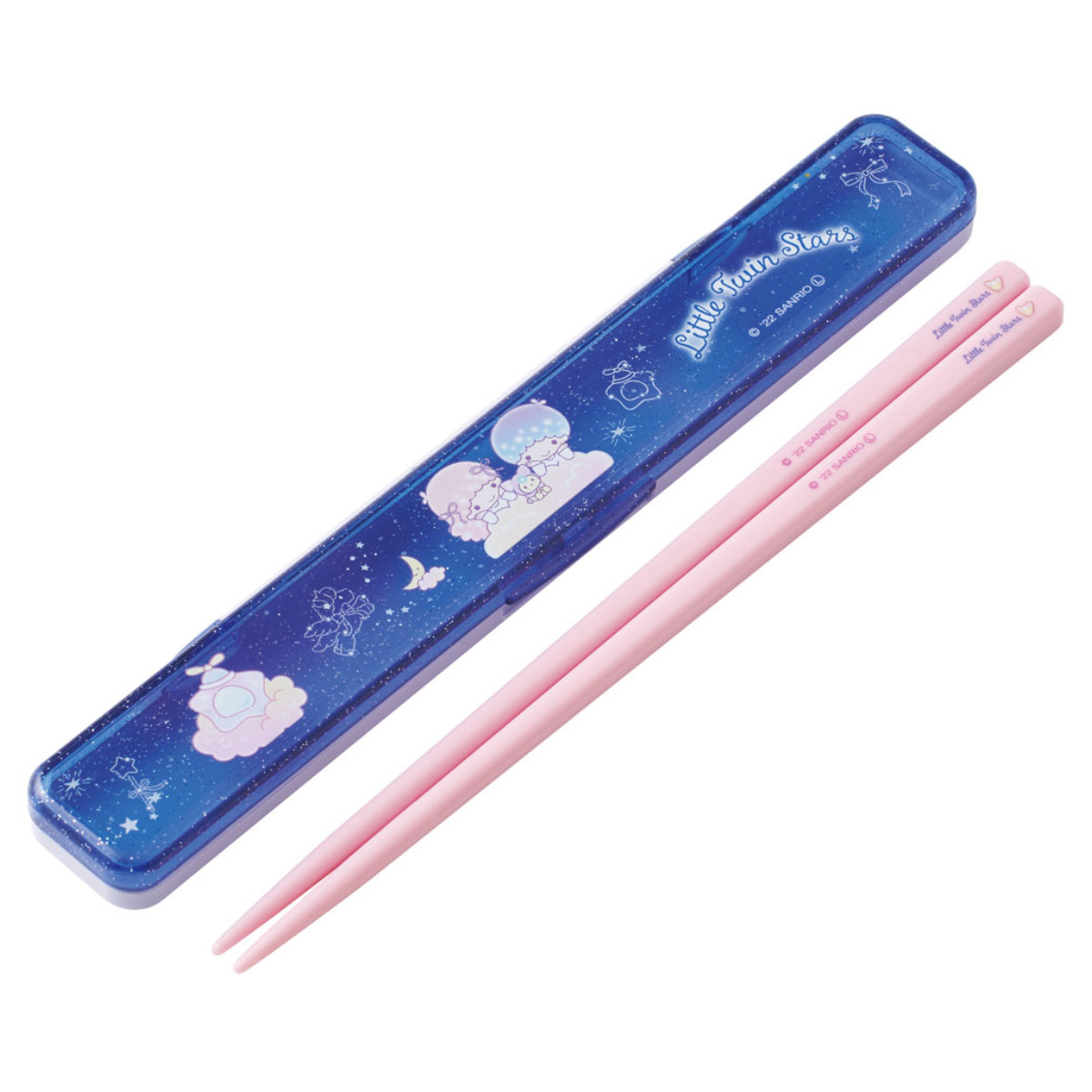 リトルツインスターズ 箸箱セット 抗菌 箸 18cm 音の鳴らない 夜空と