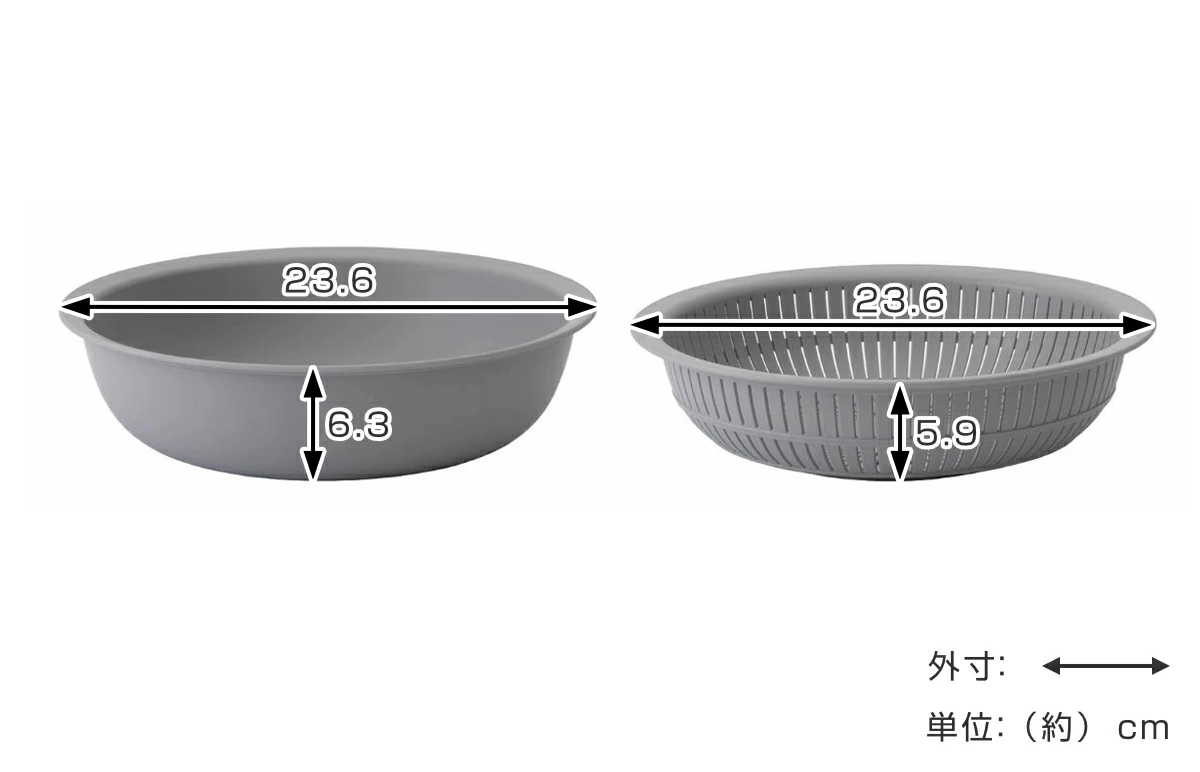 Like-it（ライクイット） 米研ぎボウル ザル 浅型 電子レンジ対応 食洗
