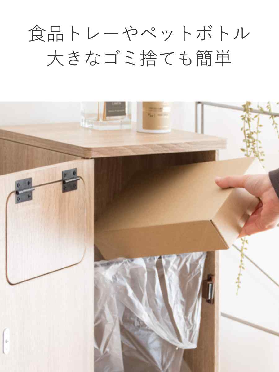 宮武製作所 ゴミ箱 20L×2 プッシュ式 木目調 （ ごみ箱 40リットル 幅
