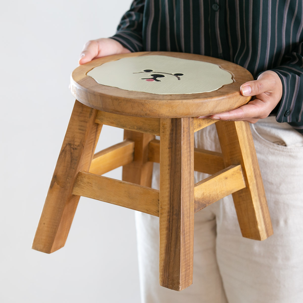 スツール ビションフリーゼ 木製 天然木 丸椅子 （ 丸 ウッドスツール