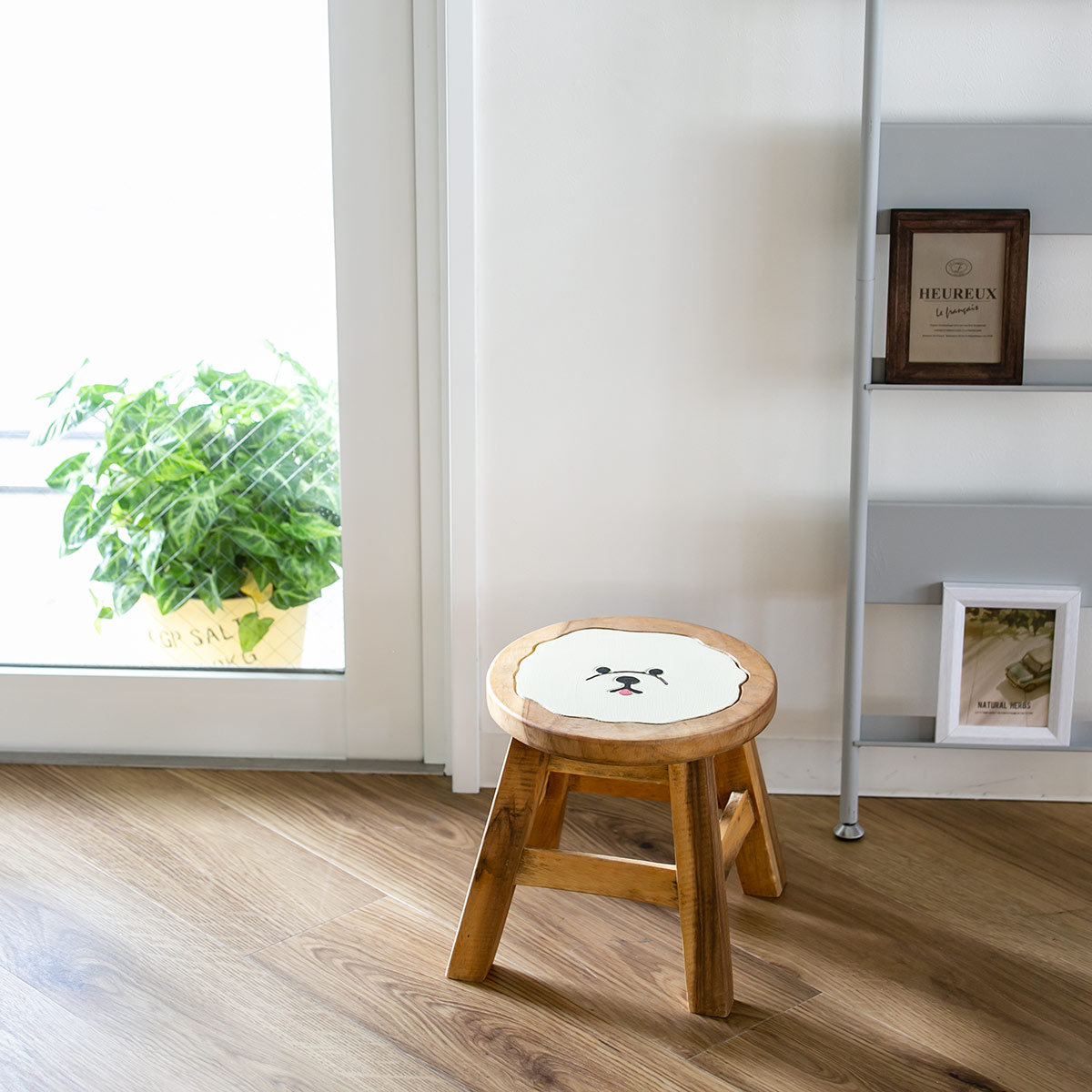 スツール ビションフリーゼ 木製 天然木 丸椅子 （ 丸 ウッドスツール