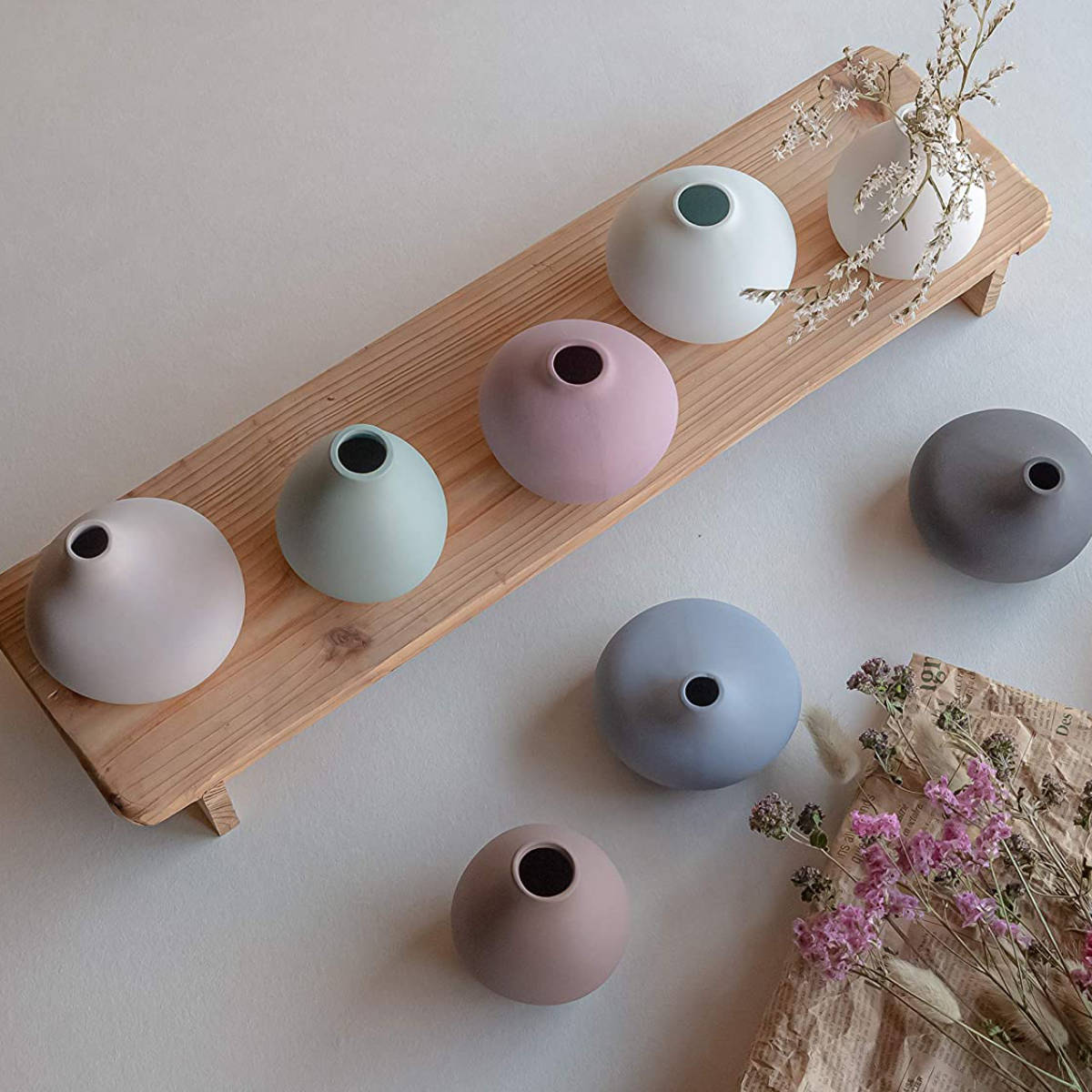 花瓶 AYAフラワーベース ラウンド 陶器 （ 花びん 花器 ベース 無地