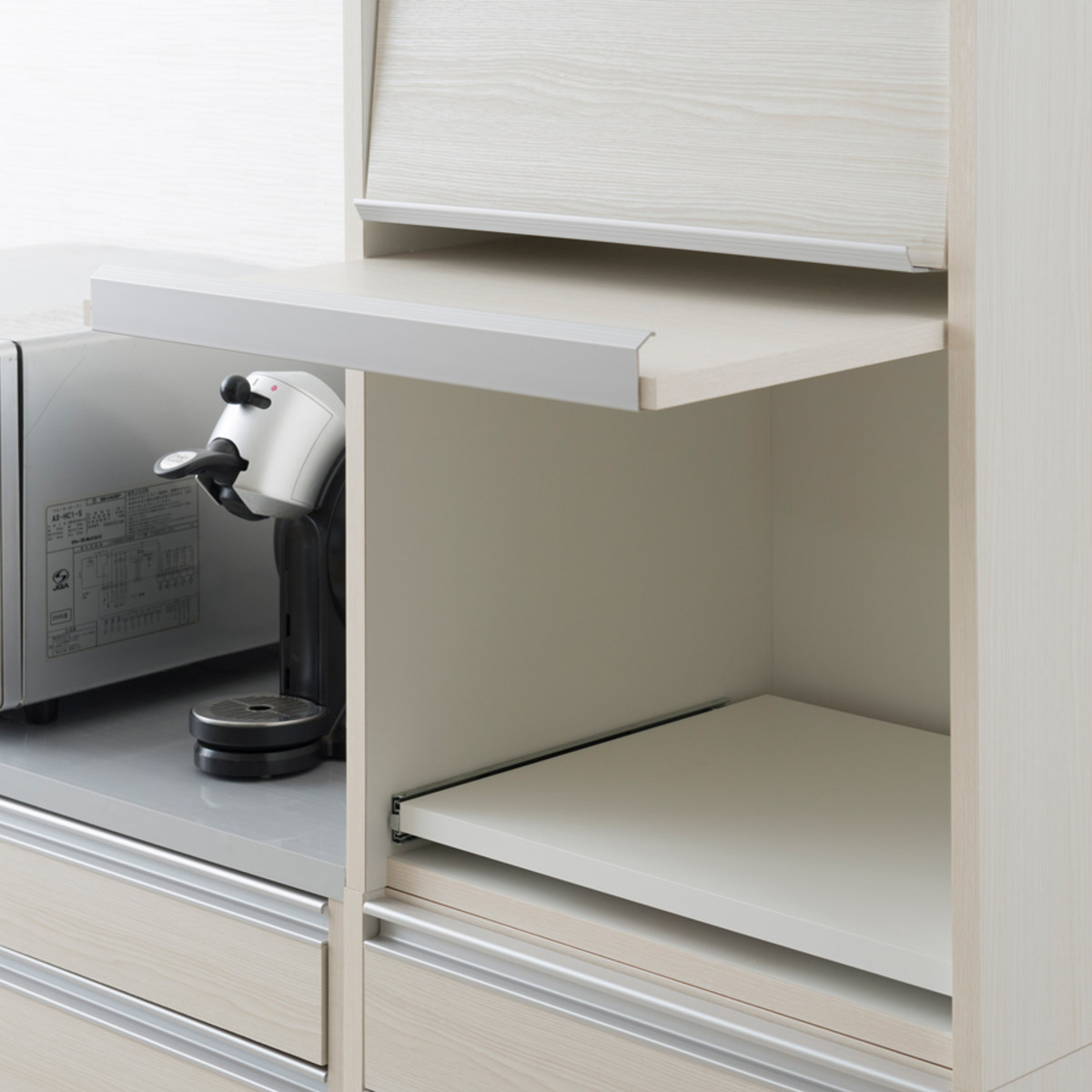 レンジ台 フラップ扉 ハイタイプ ペール2個付 幅57.5cm （ キッチン