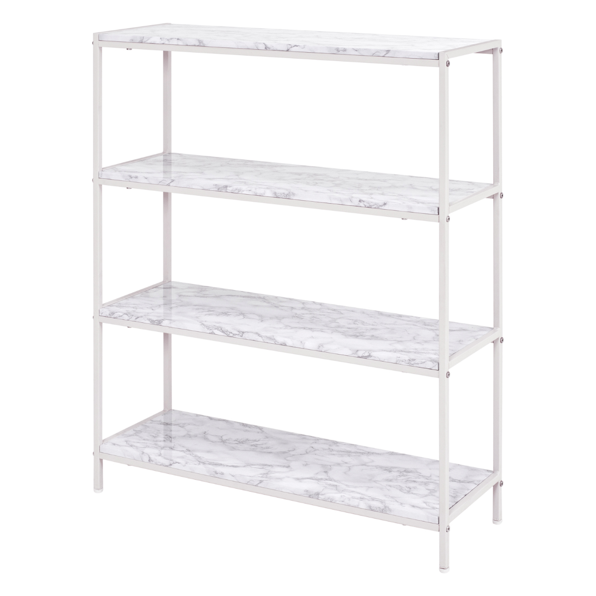 HAGiHARA（萩原） オープンラック 4段 大理石調天板 スチールフレーム