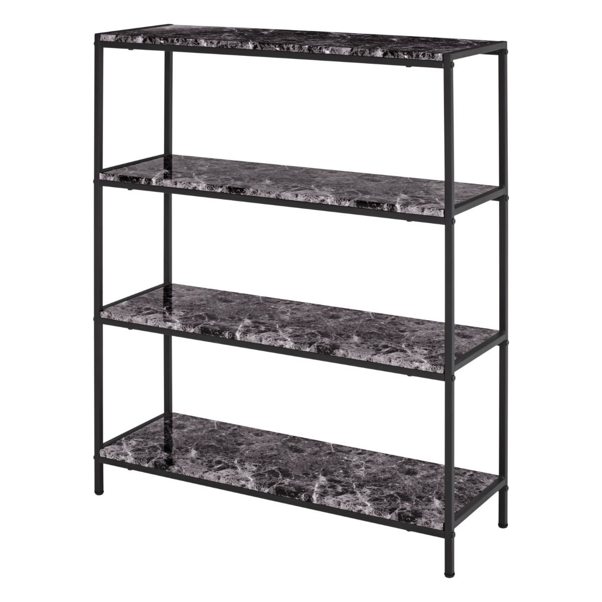 HAGiHARA（萩原） オープンラック 4段 大理石調天板 スチールフレーム