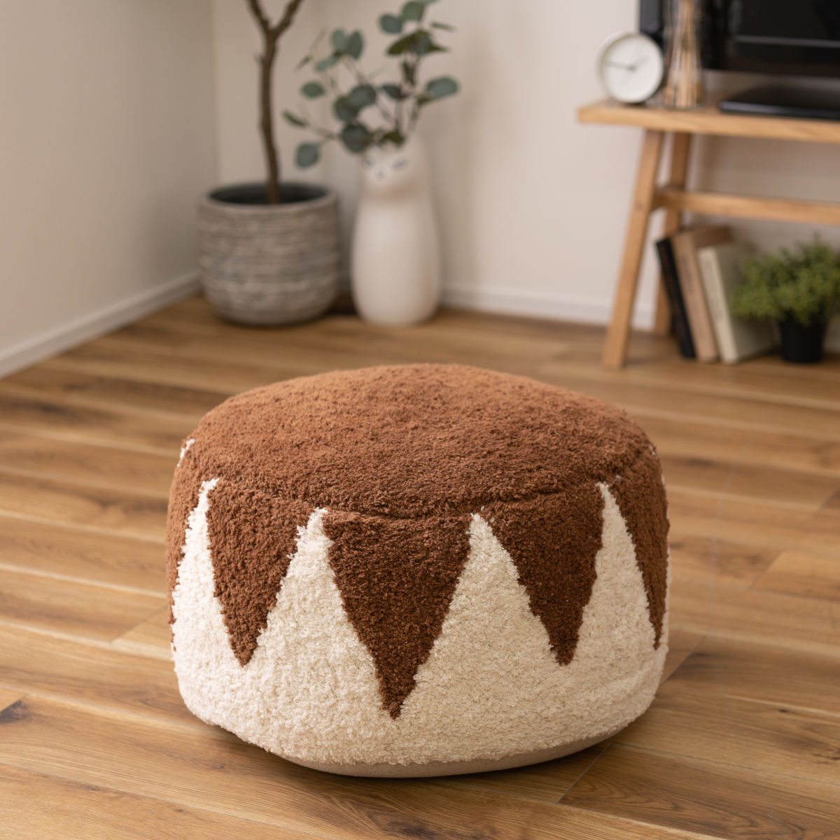 東谷 スツール 幅50cm ラウンドスツール 丸型 ビーズ （ クッション