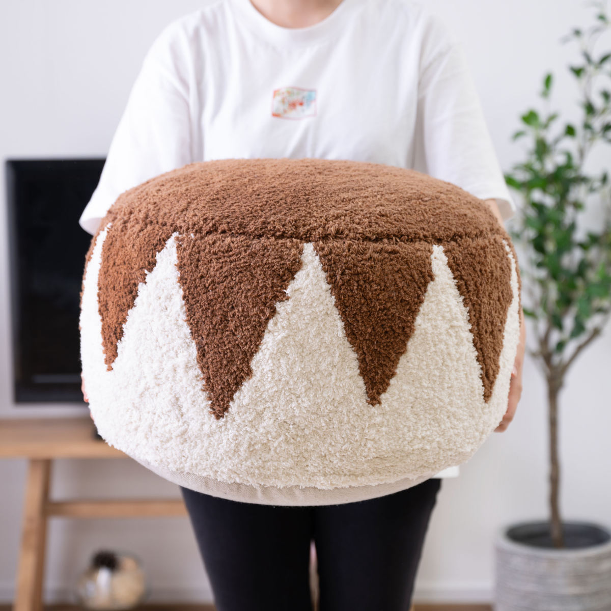 東谷 スツール 幅50cm ラウンドスツール 丸型 ビーズ （ クッション