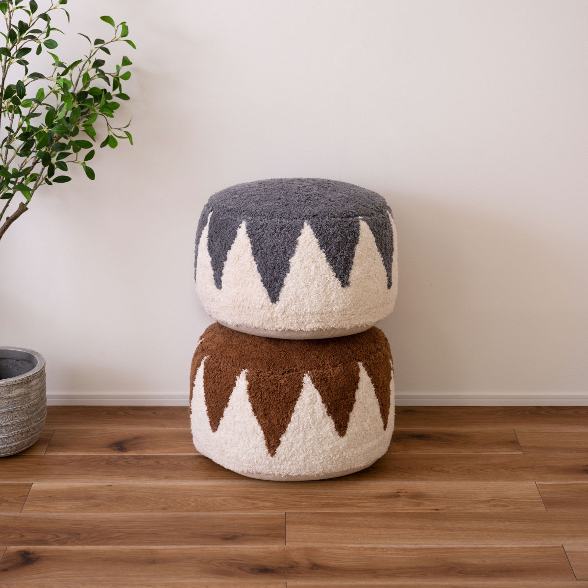 東谷 スツール 幅50cm ラウンドスツール 丸型 ビーズ （ クッション