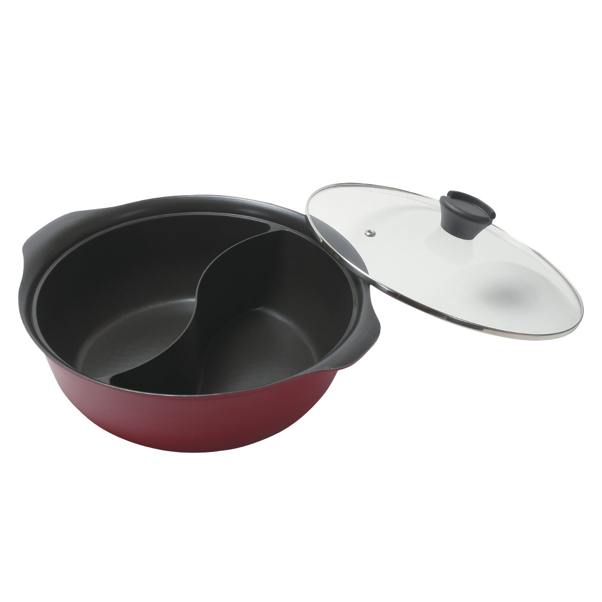 パール金属 二色鍋 28cm IH対応 ステイドリーム ふっ素加工 ガラス蓋付