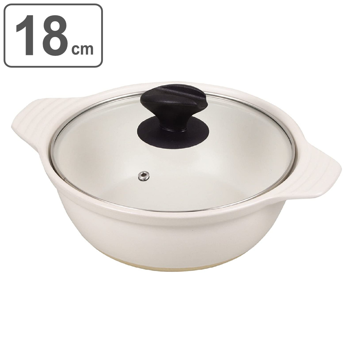 パール金属 土鍋 ファントゥクック 陶器製ガラス蓋付卓上鍋 24cm ガス