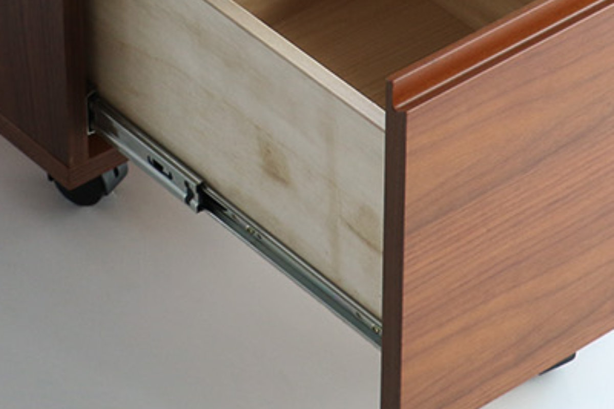 デスクワゴン ウォールナット 幅34cm 木製 3段 （ ワゴン サイドワゴン