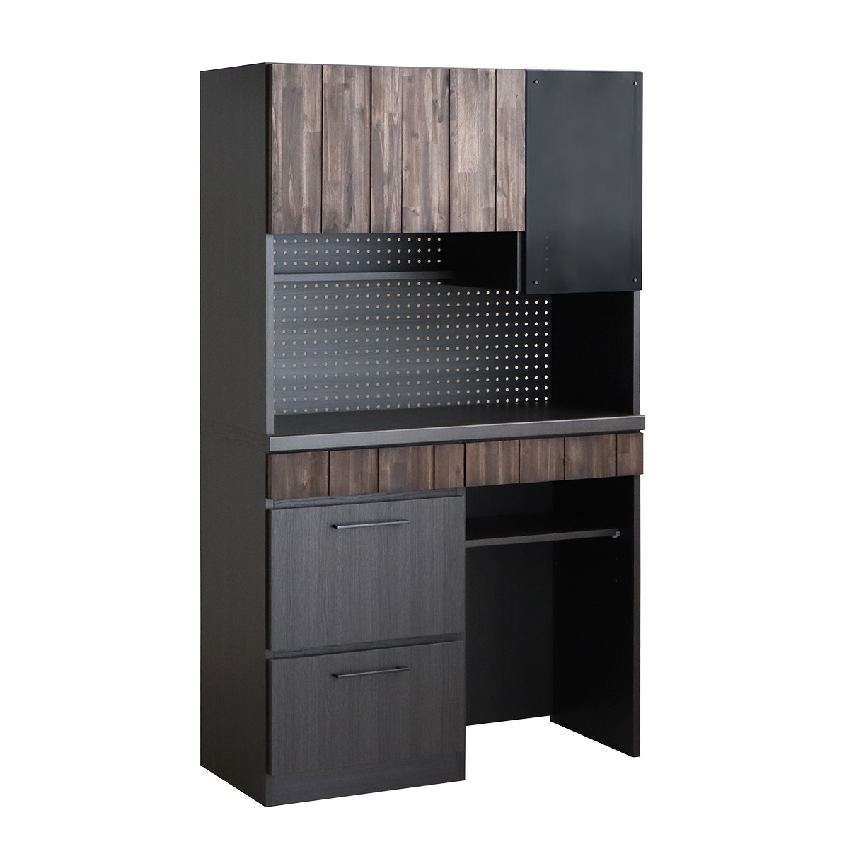 東馬（Tohma） キッチンボード 食器棚 ガラス上台 ダスト下台タイプ